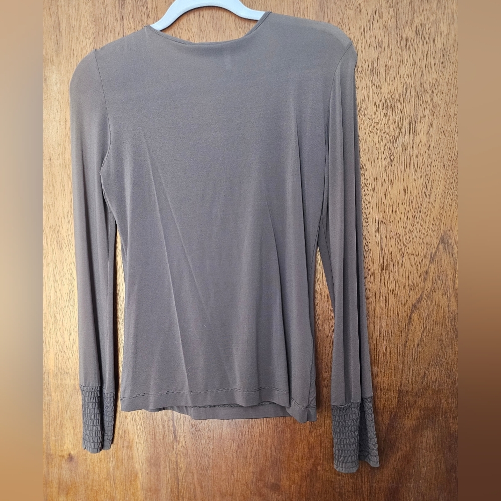 Brown Ruffled Long Sleeve Top - Picture 2 of 2